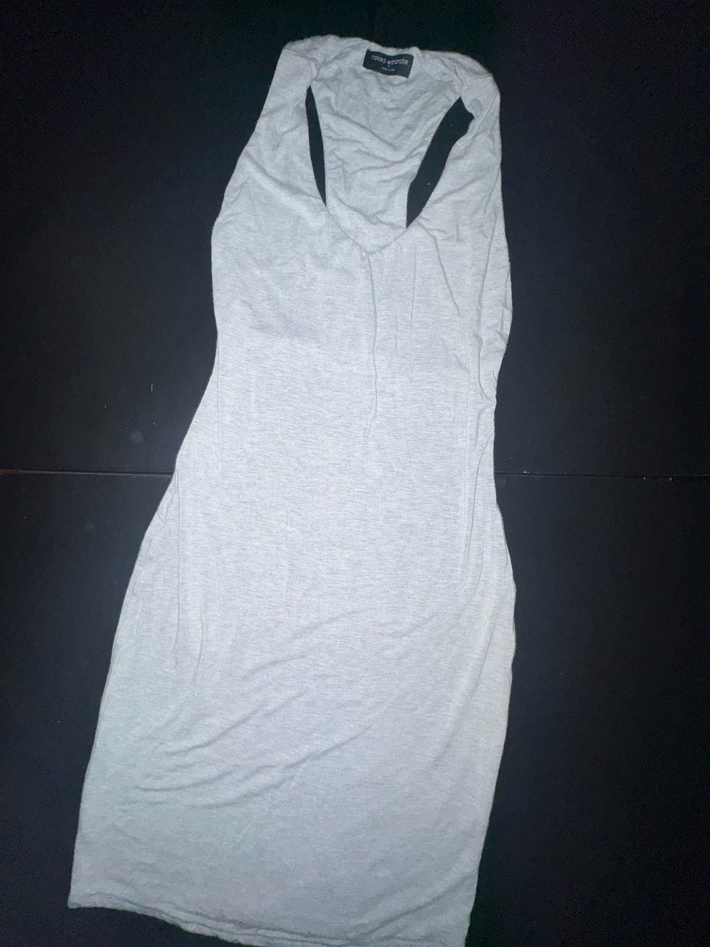 naked wardrobe light gray sleeveless scoop-neck dress